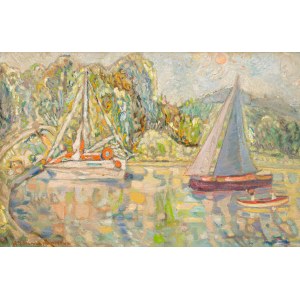 Helena Zaremba-Cybisowa (1911 Rivne - 1986), Sailboats in the Marina