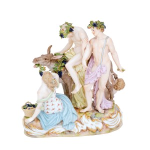 Postava opitého Sylena na oslovi, návrh Ernst August Leuteritz (okolo 1851), Meissen, 19. storočie.