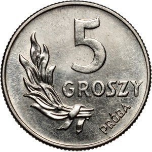 PRL, 5 groszy 1949, PRÓBA, nikiel