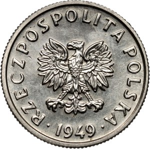 PRL, 5 groszy 1949, PRÓBA, nikiel