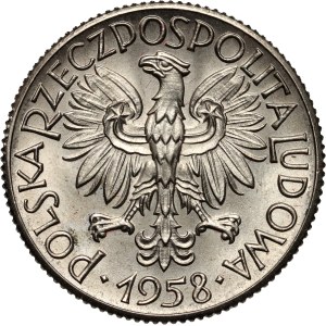 PRL, 1 złoty 1958, PRÓBA, nikiel