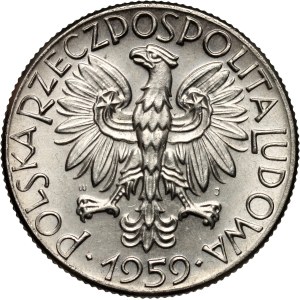 PRL, 5 zlotych 1959, Symbols of the Economy, PRÓBA, nickel
