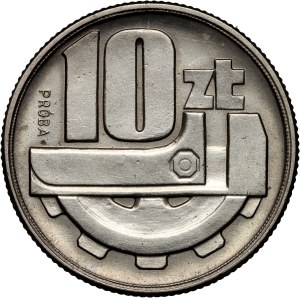 PRL, 10 zl. 1960, Klíč a ozubené kolo, PRÓBA, nikl