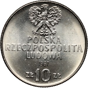People's Republic of Poland, 10 zlotys 1967, Karol Swierczewski, Little Eagle, PRÓBA, nickel