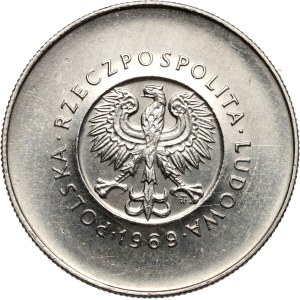 PRL, 10 zlotych 1969, 25th Anniversary of the People's Republic of Poland, SAMPLE, nickel, with monogram JJ on the reverse side