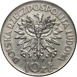 PRL, 10 złotych 1971, FAO - FIAT PANIS, PRÓBA, nikiel