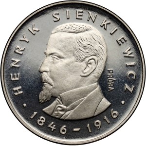 PRL, 100 zlotych 1977, Henryk Sienkiewicz, PRÓBA, nickel