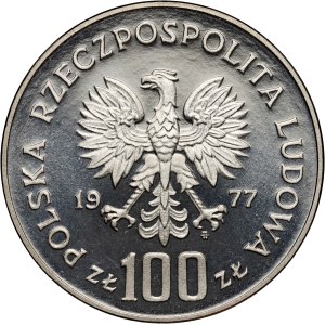 PRL, 100 zlotych 1977, Henryk Sienkiewicz, PRÓBA, nickel