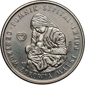PRL, 100 złotych 1985, Pomnik - Szpital Matki Polki, PRÓBA, nikiel
