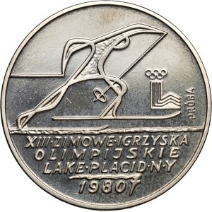 People's Republic of Poland, 200 zlotys 1980, Lake Placid Olympic Games, torch, SAMPLE, nickel