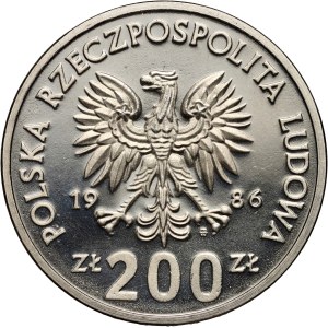 PRL, 200 złotych 1986, Władysław I Łokietek, PRÓBA, nikiel