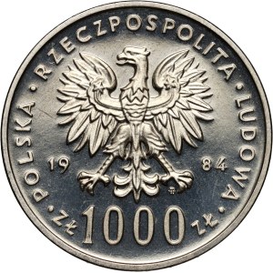 People's Republic of Poland, 1000 gold 1984, 40th anniversary of the People's Republic of Poland, PRÓBA, nickel