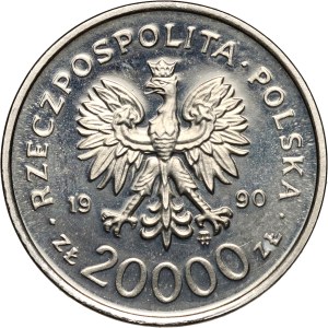 Třetí republika, 20000 zlotých 1990, Solidarita 1980-1990, SAMPLE, nikl