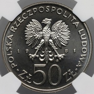 PRL, 50 zl. 1981, Władysław Sikorski, PRÓBA, nikl