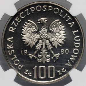 PRL, 100 złotych 1980, Ochrona Środowiska - Głuszce, PRÓBA, nikiel