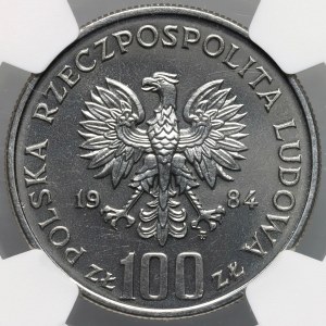 PRL, 100 zlotých 1984, 40. výročí PRL, PRÓBZ, nikl
