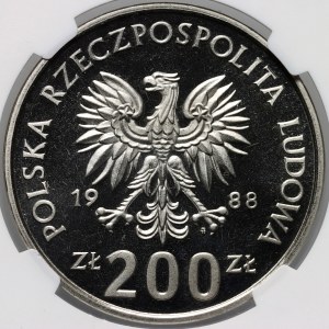 People's Republic of Poland, 200 zlotych 1988, XIV World Cup - Italy 1990, SAMPLE, nickel