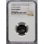 Third Republic, 5 groszy 1990, SAMPLE, nickel