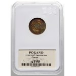PRL, 5 groszy 1949, SAMPLE, brass