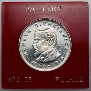 PRL, 100 zlotých 1977, Henryk Sienkiewicz, PRÓBA, stříbro
