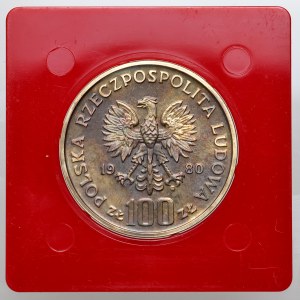 PRL, 100 złotych 1980, Igrzyska XXII Olimpiady, PRÓBA, srebro