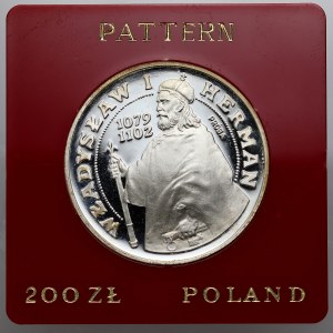 People's Republic of Poland, 200 zlotych 1981, Ladislaus I Herman - half figure, SAMPLE, silver