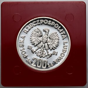 People's Republic of Poland, 200 zlotych 1981, Ladislaus I Herman - half figure, SAMPLE, silver