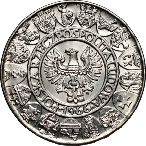 Polská lidová republika, 100 zlotých 1966, Mieszko a Dąbrówka, PRÓBA, stříbro