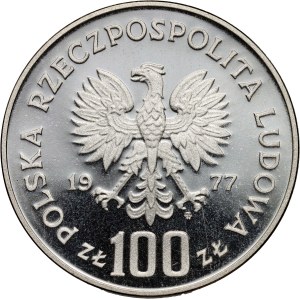 PRL, 100 zlotých 1977, Ochrana životného prostredia - ryby, striebro