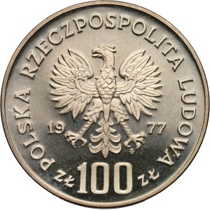 PRL, 100 złotych 1977, Ochrona Środowiska - Ryba, PRÓBA, srebro
