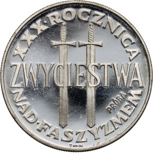 PRL, 200 zlotych 1975, XXX Anniversary of Victory over Fascism, SAMPLE, silver