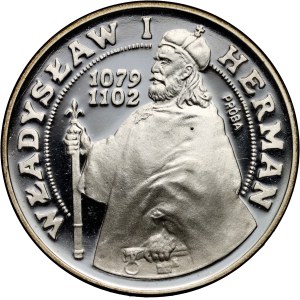 PRL, 200 złotych 1981, Władysław I Herman - półpostać, PRÓBA, srebro