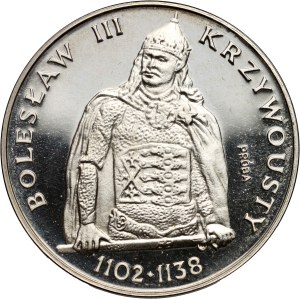 People's Republic of Poland, 200 zlotych 1982, Boleslaw III the Wrymouth - half figure, SAMPLE, silver
