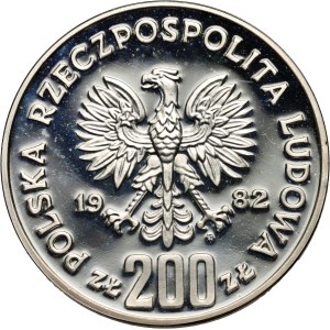 Polská lidová republika, 200 zlotých 1982, Boleslav III Krzywousty - půlčíslo, PRÓBZ, stříbro