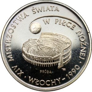 People's Republic of Poland, 1000 gold 1988, XIV World Cup - Italy 1990, SAMPLE, silver.