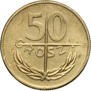 PRL, 50 groszy 1974, PRÓBA, Warszawa, skasowany stempel
