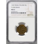 PRL, 5 groszy 1949, PRÓBA, laiton