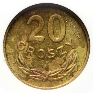 PRL, 20 groszy 1949, PRÓBA, mosiądz