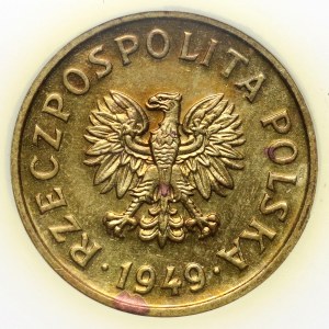 PRL, 20 groszy 1949, PRÓBA, mosiądz