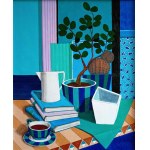 Michal Ostaniewicz, Still life with striped cup, 2026