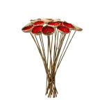 Ceramic Flowers, Poppies - bouquet of 20 pcs, 2026.