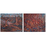 Jolanta KITOWSKA (ur. 1968), Las jesienny 1 i 2, dyptyk, 2025