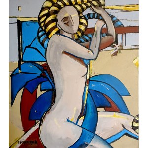 Elisabeth BOUKOURBANE (née en 1958), Je suis ici et là, 2025