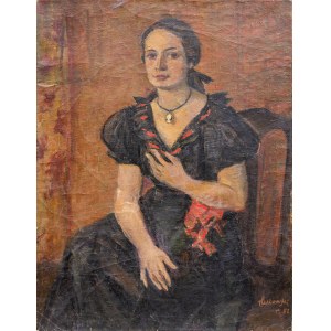 Tadeusz Lakomski, Portrait of Janina Muszanka, 1952