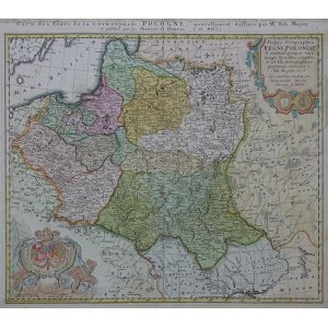 Poland Mappa Geographica Regni Poloniae Mayer, Homann 1750