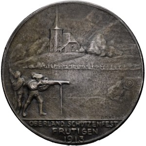 Schweiz - Bern - Silbermedaille 1913 - Frutingen, Oberländisches Schützenfest - Switzerland, Swiss Shooting Medal