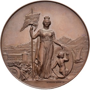 Schweiz - Vaud - Kupfermedaille 1891 - Morges, Tir cantonal vaudois - Switzerland, Swiss Shooting Medal