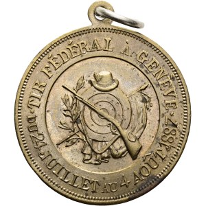 Schweiz - Genève / Genf - Bronzemedaille 1887 - Helvetia, Tir fédéral - Switzerland, Swiss Shooting Medal