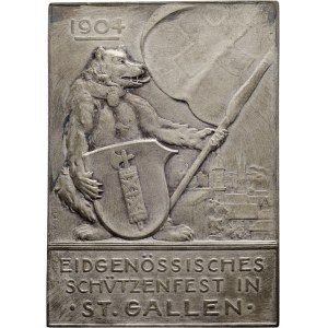 Schweiz - St. Gallen - Silbermedaille 1904 - Eidgenössisches Schützenfest - Switzerland, Swiss Shooting Medal