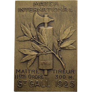Schweiz - St. Gallen - Bronzemedaille 1925 - Kantonalschützenfest, Match International - Switzerland, Swiss Shooting Medal